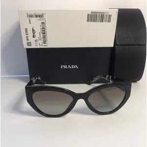 New Prada Cat-eye PR 03WS Black Sunglasses Prada PR 03WS 1AB0A7 Sunglasses Black for Woman – LookerOnline main image 3